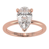 Pear Brilliant Cut Hidden Halo Ring