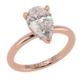 Pear Brilliant Cut Hidden Halo Ring