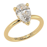 Pear Brilliant Cut Hidden Halo Ring