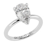 Pear Brilliant Cut Hidden Halo Ring