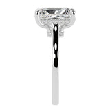 Radiant cut Diamond Hidden Halo