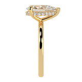 Pear Brilliant Cut Hidden Halo Ring
