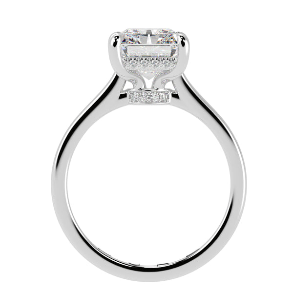 Radiant cut Diamond Hidden Halo