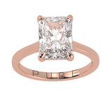 Radiant cut Diamond Hidden Halo