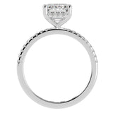 Emerald Cut Diamond Hidden Halo French Cut Pavé sides