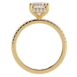 Emerald Cut Diamond Hidden Halo French Cut Pavé sides
