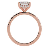 Emerald Cut Diamond Hidden Halo French Cut Pavé sides