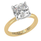 Solitaire Inspired Hidden Halo Cushion Brilliant Cut