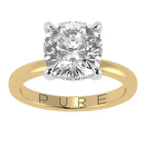 Solitaire Inspired Hidden Halo Cushion Brilliant Cut