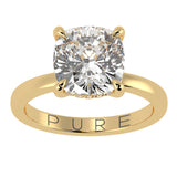 Solitaire Inspired Hidden Halo Cushion Brilliant Cut