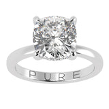 Solitaire Inspired Hidden Halo Cushion Brilliant Cut
