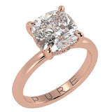 Solitaire Inspired Hidden Halo Cushion Brilliant Cut