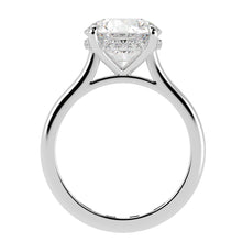 Cathedral Hidden Halo Round Cut Diamond Ring