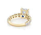 Hidden Halo Radiant Cut, French Cut Pavé sides