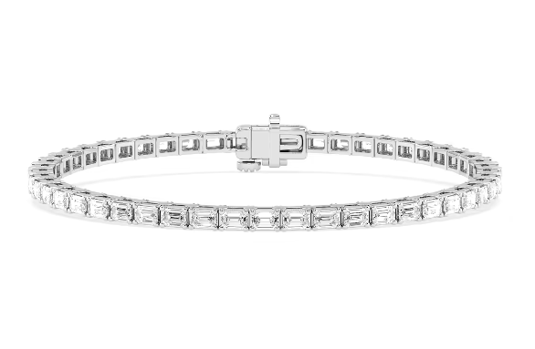 Emerald Cut Lab Grown Diamond Tennis Bracelet 10.00 ct