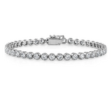 Round Cut Bezel Set Lab Grown Diamond Tennis Bracelet 7.00 cttw