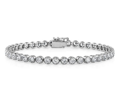 Round Cut Bezel Set Lab Grown Diamond Tennis Bracelet 7.00 cttw