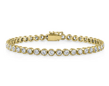 Round Cut Bezel Set Lab Grown Diamond Tennis Bracelet 7.00 cttw