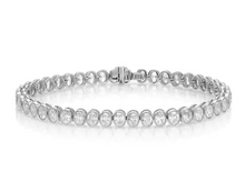 Oval Cut Bezel Set Lab Grown Diamond Tennis Bracelet 6.00 cttw