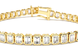 Emerald Cut Bezel Set Lab Grown Diamond Tennis Bracelet 5.75 cttw