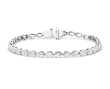 Pear shape Bezel Set Lab Grown Diamond Tennis Bracelet 4.50 cttw