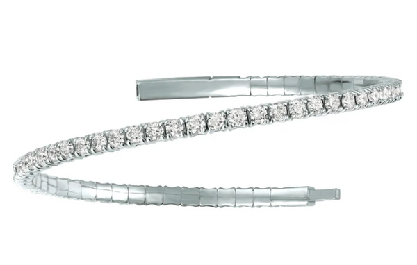 Round cut Lab Grown Diamond Flexible Bangle 4.00 ct