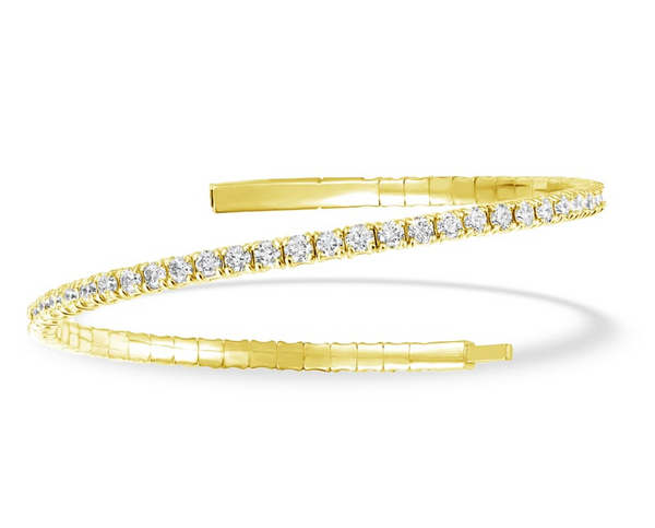 Round cut Lab Grown Diamond Flexible Bangle 6.00 ct