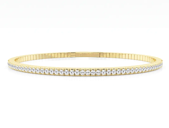 Round cut Lab Grown Diamond Flexible Bangle 6.00 ct
