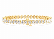 Heart Shape Lab Grown Diamond Tennis Bracelet 8cttw