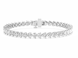 Heart Shape Lab Grown Diamond Tennis Bracelet 8cttw