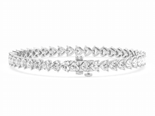 Heart Shape Lab Grown Diamond Tennis Bracelet 8cttw