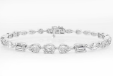 Multi-Shape Lab Grown Diamond Tennis Bracelet 3.00 ctw
