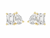 TOI ET MOI Emerald & Pear Lab Grown Diamond Stud Earrings 2.00 ct tw