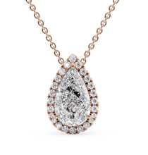 Perfect Pear Lab Grown Diamond Pendant Halo 1.00 carat.