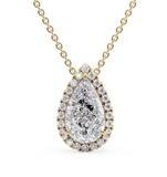 Perfect Pear Lab Grown Diamond Pendant Halo 1.00 carat.