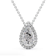 Perfect Pear Lab Grown Diamond Pendant Halo 1.00 carat.