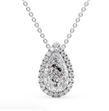 Perfect Pear Lab Grown Diamond Pendant Halo 1.00 carat.