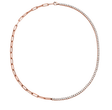 Paperclip Tennis Necklace 4.20 ct tw