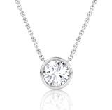 Round Bezel Lab Grown Diamond Pendant 0.75 CT