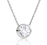 Round Bezel Lab Grown Diamond Pendant 0.75 CT
