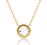 Round Bezel Lab Grown Diamond Pendant 0.75 CT