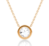 Round Bezel Lab Grown Diamond Pendant 0.75 CT