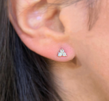 Classic Elegance: Three Stone Diamond Stud Earrings 1 ct.tw