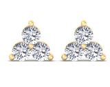 Classic Elegance: Three Stone Diamond Stud Earrings 1 ct.tw