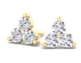 Classic Elegance: Three Stone Diamond Stud Earrings 1 ct.tw