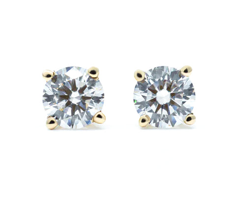 14K Gold, 3+ Carat Elegance: GHI SI1 Studs