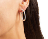 Lab Diamond Inside Out Hoops Earrings 2.00 ct