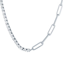 Paperclip Tennis Necklace 4.20 ct tw