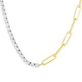 Paperclip Tennis Necklace 4.20 ct tw