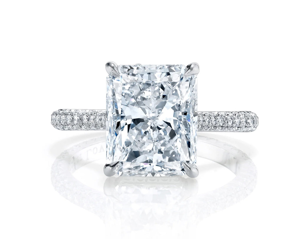 1.51 Carat Radiant Natural Diamond Engagement Ring with Halo – Happy  Jewelers